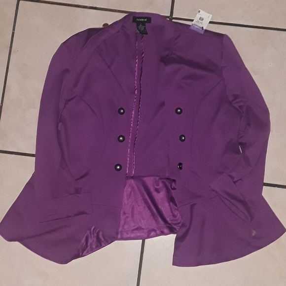 purple plus size coat